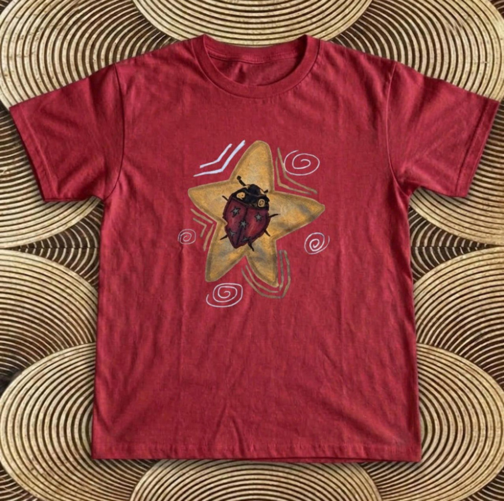 Ladybug Star Cottagecore Boho Red Graphic T-Shirt